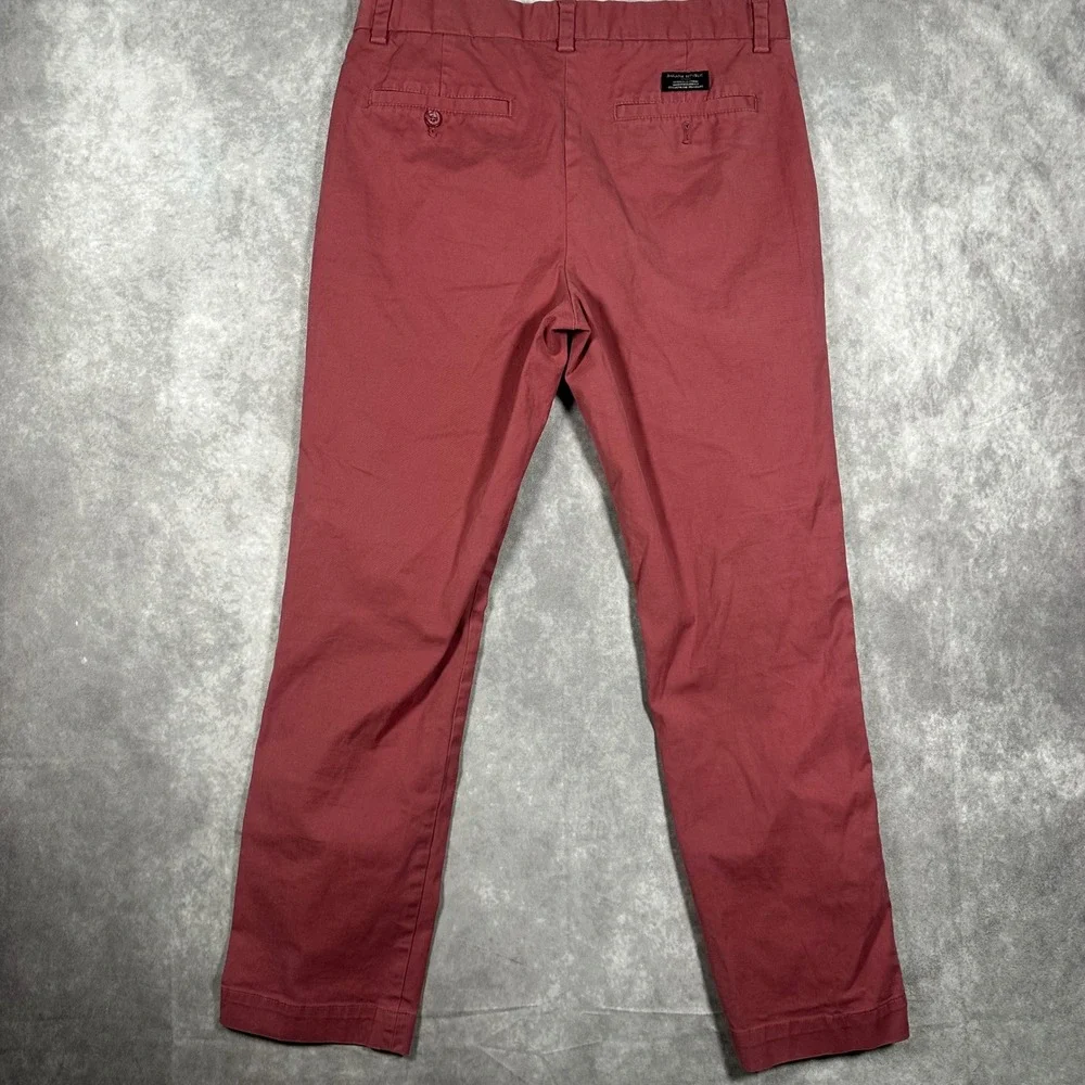 Banana Republic Aiden Slim Chino Pants 32x30 Light Burgundy Flat Front Casual